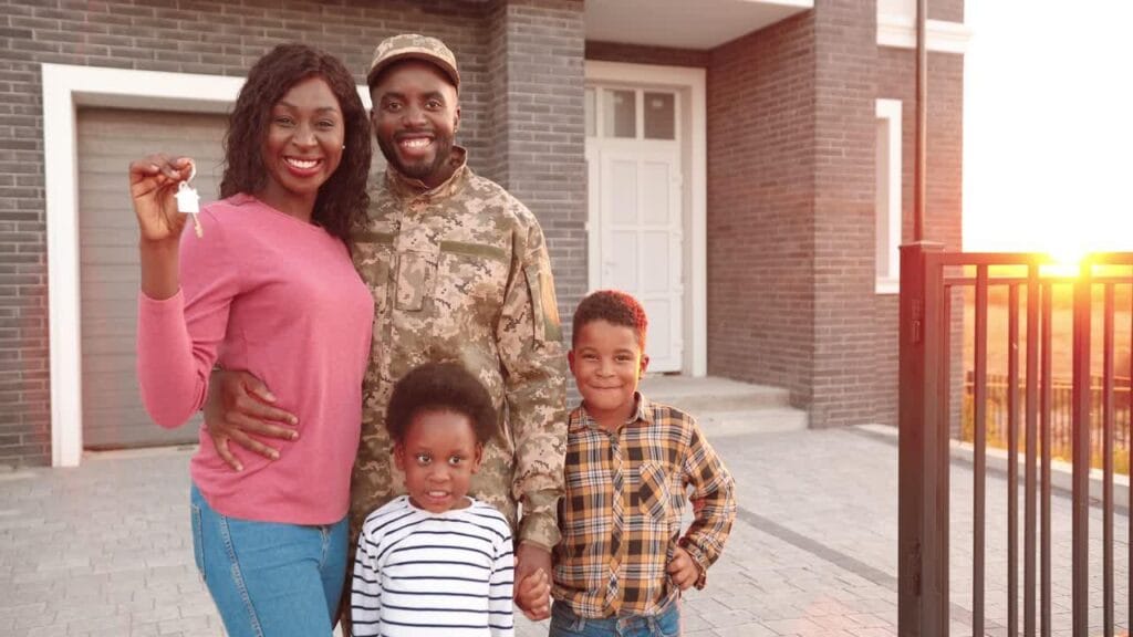 Veteran and family at home