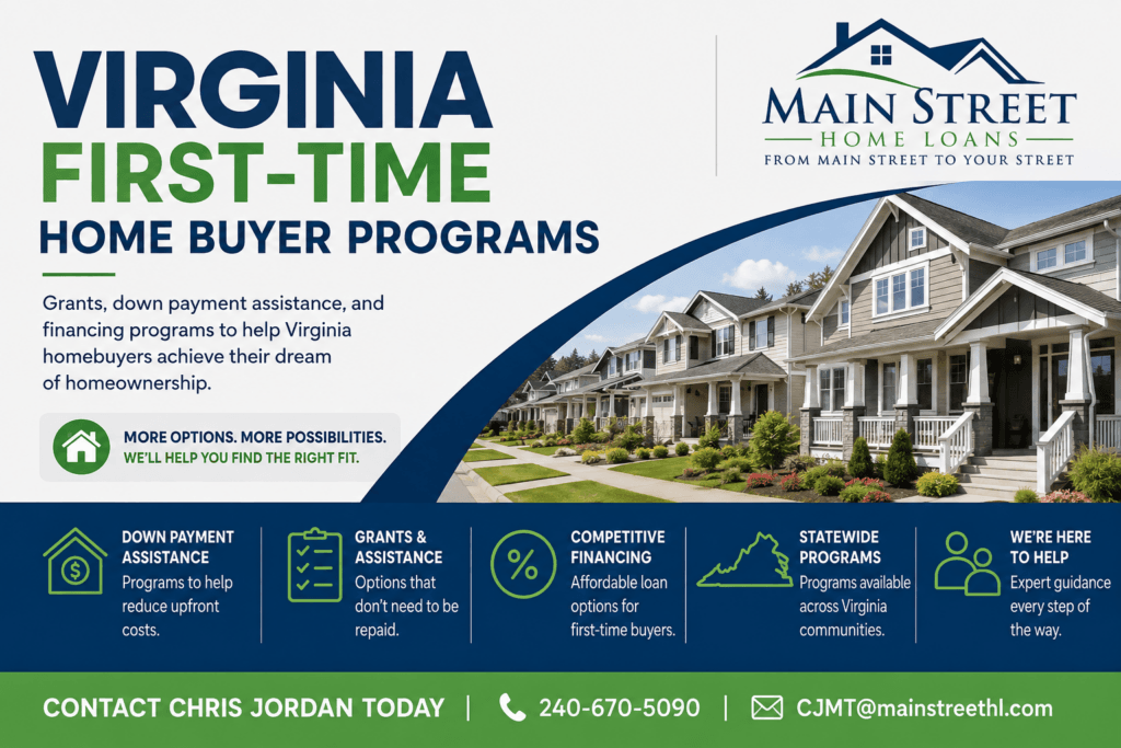 Virginia first-time home buyer and down payment assistance programs 2026